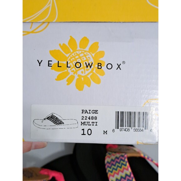 Yellowbox Flip Flops "Paige" Multicolor Chevron Pattern Women's Size 10 M NIB - Picture 8 of 8